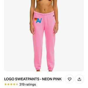 Aviator Nation Neon Pink Logo Sweatpants